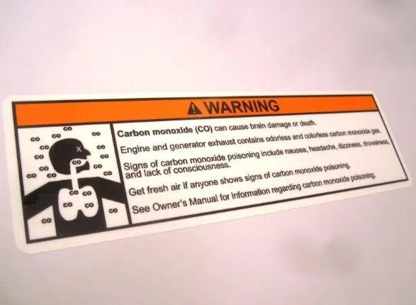 Helm Carbon Monoxide Warning Label (our #160)