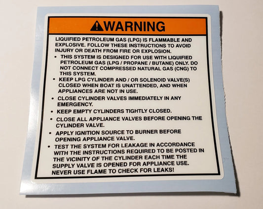 LPG (Propane) Warning Label (our #113)