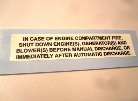 Engine Shutdown Before or After Extinguishing Label (our #120)
