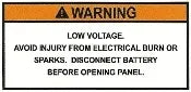 Low Voltage Panel Warning Label (our #138)