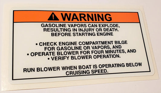 Gasoline Vapor Explosion Warning Label (our #145)