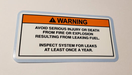 Leaking Fuel Explosion Warning Label (our #146)