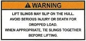 Lift Slings Slipping Warning Label (our #164)